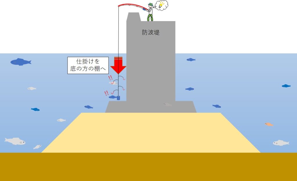 仕掛けを底の棚に入れる