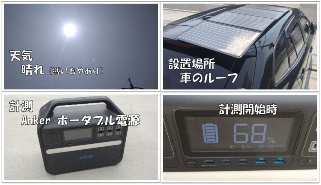 ソーラーパネル充電検証