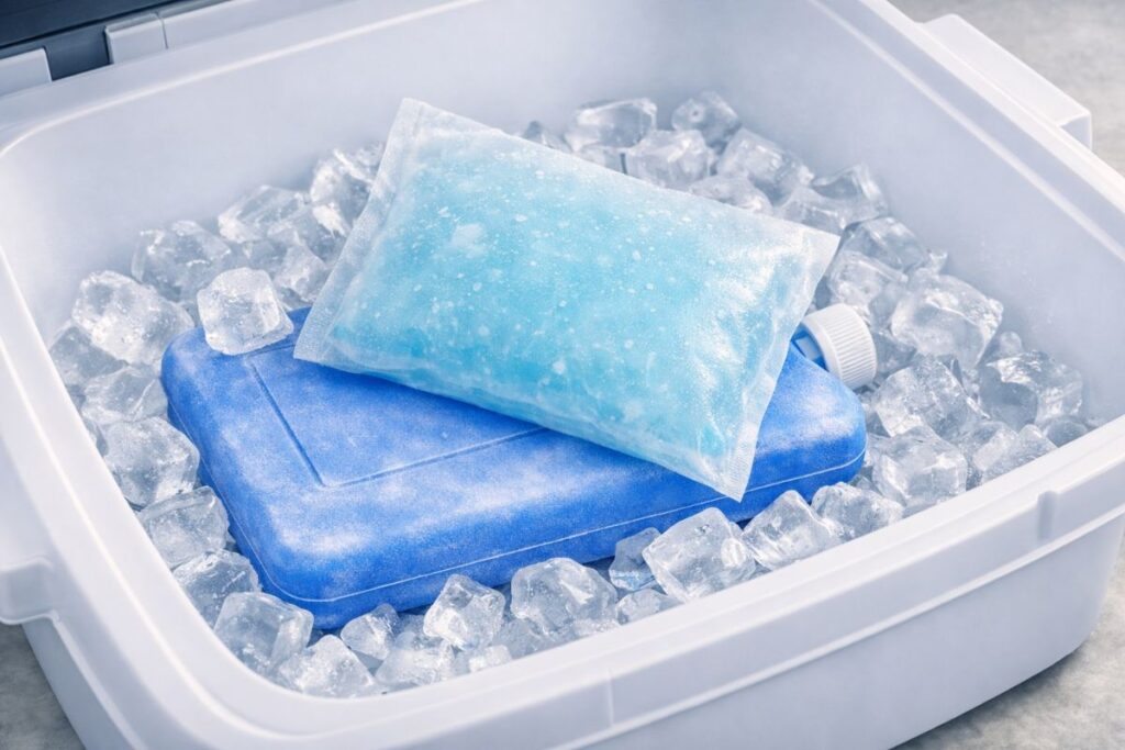 氷と保冷剤