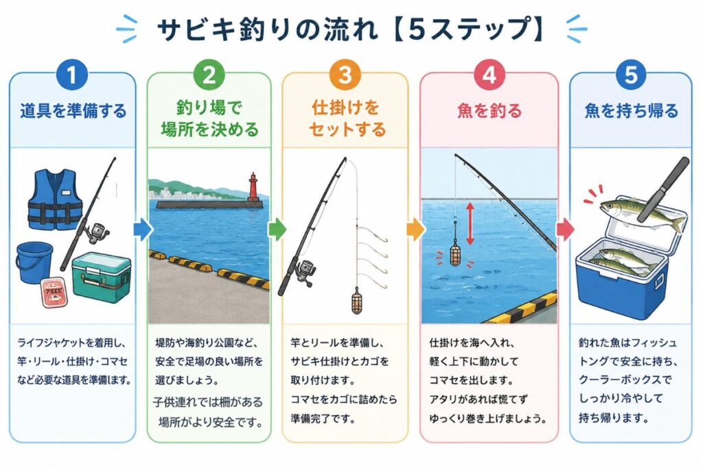 サビキ釣りの５ステップ